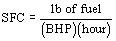 SFC = lb of fuel/(BHP*hr)