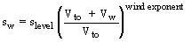 s[w] = s[level] ((V[to] + V[w])/V[to])**wind_exponent